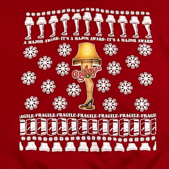 A Christmas Story Red Ugly Sweater Pullover Jumper Sweatshirt - Picture 3 of 5